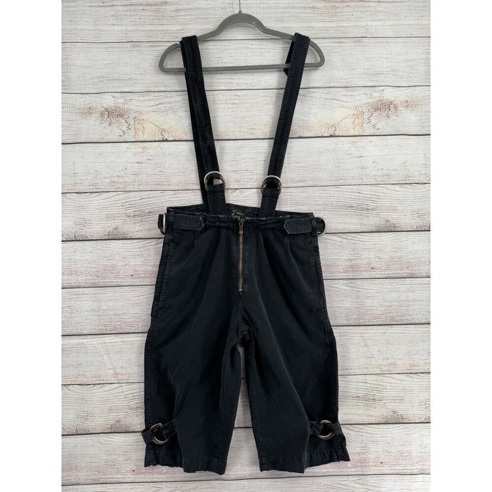 Versace Ittierre Suspender Long Shorts Mens 30 Black D Ring‎ Zip Adjustable NEW